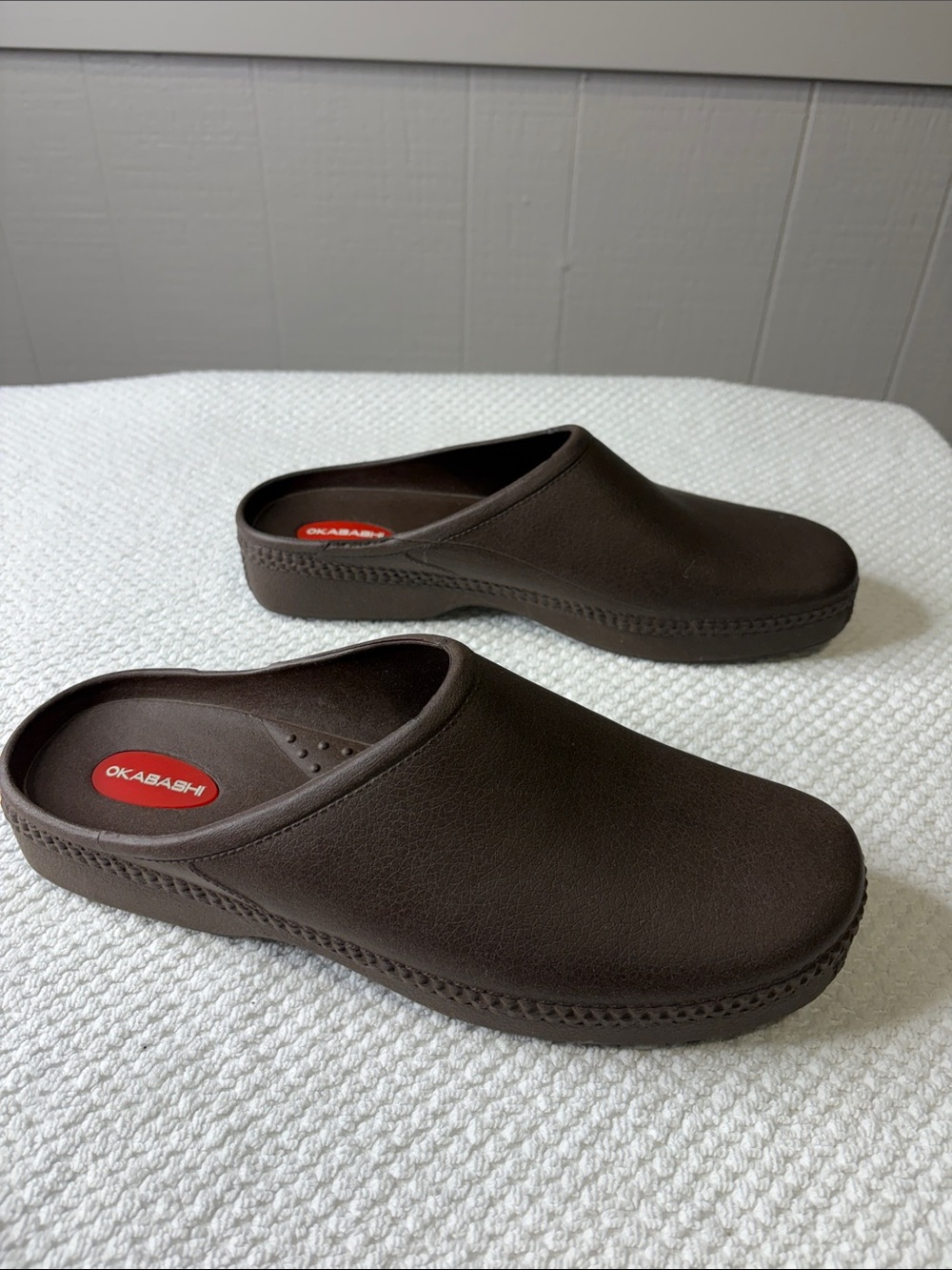 Okabashi Brown Comfort Slip On Clogs Mules Size Large Waterproof Ergonomics